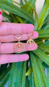 ANTING CLIP RING 3TINGKAT PERMATA ELEGANT LAPIS GOLD VIRAL ANTI LUNTUR