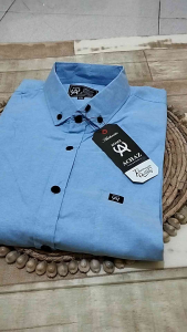 Baju Kemeja Hem Polos Pria Lengan Pendek Formal Kerja Kasual Katun