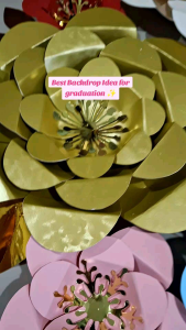 1pc glittered board paper flowers 6 inches size