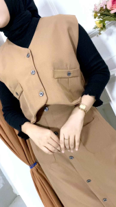 VEST ROMPI + ROK SETELAN KOREA STYLE // MATERIAL SEMIWOL DIAMOND PREMIUM