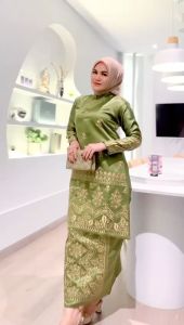 Setelan Baju Kurung Bordiran Mewah Pesta Kondangan Nikahan Terbaru/Set Tunik Bridal Bordir Lamaran Tunangan Mewah Kekinian/Set Kebaya Tunik Mewah Arisan Hajatan Termurah