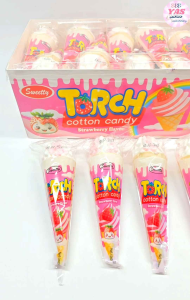 30pcs TORCH COTTON CANDY STRAWBERRY FLAVOR/loot bag fillers /paninda /giveaways/party favors.