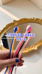Silicone Cable Organizer Pengikat Kabel Serbaguna Cable Ties Silicone Gantungan Kunci DIY Karet Silicone Gantungan Multi Fungsi