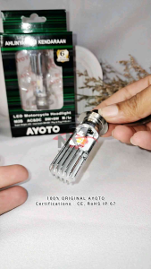 Lampu LED Motor Bohlam Depan Motor LED Beat Vario 110 Scoopy Mio Sporty Smile Soul GT 115 Fino 125 Supra Revo Jupiter Vega Smash Shogun Vario 110 Karbu Vario 125 Vario 150 160 FI eSP LED Socket H6 Hi-Lo 8W + 8W 16W AC DC M2B AYOTO Nyala Putih Terang