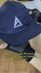 Topi Ringan Running Alpha Outdoor Quickdry Ultralight Waterproof Bahan Despo (Logo Sablon Premium) Topi Mancing Hiking Gunung Berkendara Olahraga