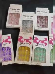 (1BOX=12PCS FREE LEM) KUKU PALSU GLITER / KUKU PALSU FASHION ANEKA MOTIF / KUKU PALSU AESTHETIC ELEGAN / KUKU PALSU EXTENSION IMPORT / KUKU PENGANTIN MEWAH / FAKE NAIL STICKER / KP5634