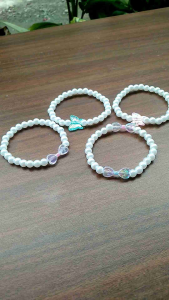 Gelang Mutiara Bulat Terbaru Karakter Kupu Transparan/Kupu Biru/Kupu Pink/Kupu Bening