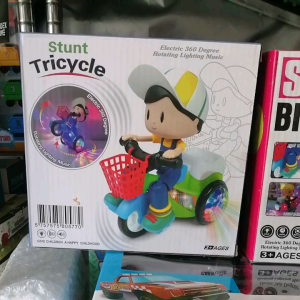ของเล่นเด็กขี่จักรยานสามล้อไฟฟ้าหมุนได้ 360องศามีแสงมีไฟ electri 360 degree rotating lighting music