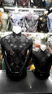 Batik Couple Ayah dan Anak Katun Solo Premium Hitam Abu