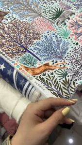 Vải cotton thô Hàn quốc.Chất vải dày mịn đẹp  có co giãn.Khổ vải 14m