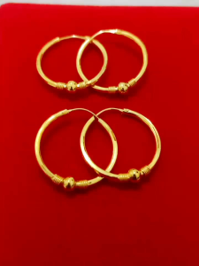 ANTING RING BOLA PERAK 925 LAPIS MAS