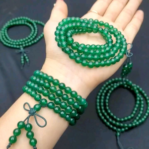 Chuỗi 108 Hạt Ngọkc Agte Xanh Lá 7A  - Phong Thủy TUDO