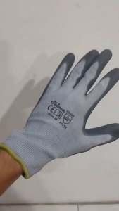 12 pasang sarung tangan lapis karet safeti kerja1 lusin GROSIR