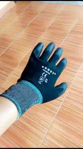 GROSIR 12 pasang sarung tangan kerja safety hitam Lapis karet 1 Lusin sarung tangan buat kerja