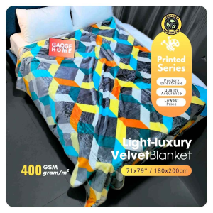 Premium Velvet Blanket - Modern Geometric Pattern Breathable Machine Washable 400 GSM Gaoge CRYSTAL