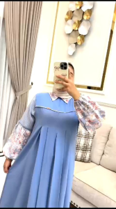 GAMIS YARA MIX KATUN BORDIR/GAMIS VANILA/SAFIRA DRESS RAYON KOMBINASI