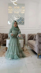 GAMIS INARA // BAJU ANAK PEREMPUAN 3-15 TAHU. // BAJU COUPLE IBU ANAK// GAMIS MEWAH TERBARU // DRESS PESTA