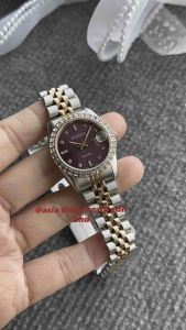 [Original] BNB10553-3667S (32mm) Bonia Elegance Sapphire Womens Watch with Purple Dial Dual Tone Rose gold and Silver Stainless Steel Bracelet | Official Warranty