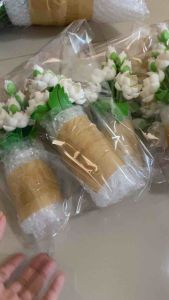 บัวปัดชมพูรุ่น9ดอกมงคลสูง8นิ้ว