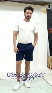 Rdssport celana pendek Sweatpants Walkshort Boxer Boardshot warna navy
