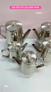 ẤM TRÀ INOX CÓ LỌC NẮP KHÍA (RV) / CA RÓT