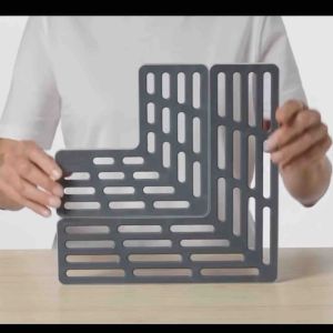 Joseph Joseph SinkSaver Adjustable Sink Protector Mat Two Grid Sections Non-Slip Gray