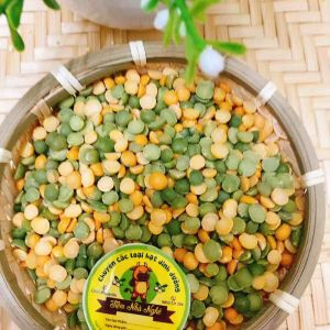 500g Hạt đậu Hà Lan hữu cơ sạch xanh vàng làm sữa hạt hầm canh nấu ăn dặm đóng túi zip kèm gói hút ẩm