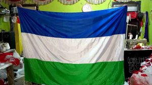 Bendera Flag Biru Putih Hijau Poliester Peles (3m)