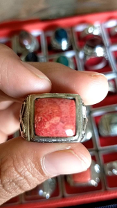 Natural Red Coral Marjan / Marjan merah /Rekomendasi cincin batu akik pria wanita