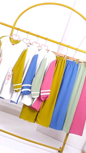 Setelan Bunga Kids & Crinkle Printing: Gaya Anak Wanita Terkini