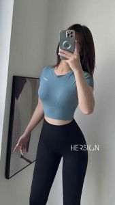 Đồ tập gym nữ Set đồ tập yoga nữ Áo croptop ngắn tay Quần legging ôm HERSIGN-SMIX6L4