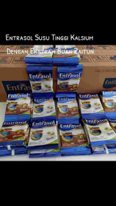 Entrasol Susu Tinggi Kalsium dan Protein kemasan renceng isi 20g x 10 Sachet Susu Organik Rasa Vanilla Chocolate Susu Rendah Lemak Halal - Lazada