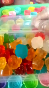 วุ้นแก้วหนึบ รสผลไม้ คละรส อร่อยมากบรรจุ1000กรัม