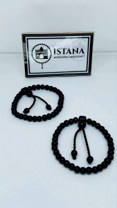 gelang tasbih kayu galih kelor hitam size 5 mm
