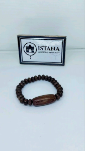 Sepasang Gelang Kayu Johar Kombinasi Plat