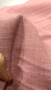 vải linen gân màu hồng ruốc dày mềm đẹp sang giá 1m_( khổ 1m5)