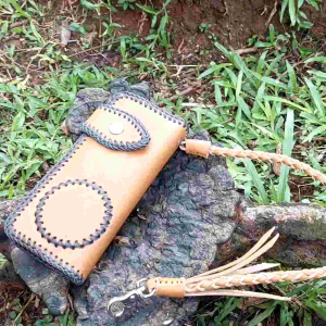 dompet kulit preeemiumvariasi sulam benang model rock&roll  free tali dompet garut hand made