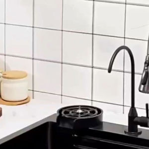 JVIALTETY SUS304 Kitchen Sink Waterfall Sink Set Thickened 3mm Sink Waterfall Faucet Single Sink