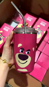 พร้อมส่ง แก้วน้ำ แก้วเก็บอุณหภูมิ แก้วเก็บความเย็น แก้วสแตนเลส พร้อมหลอด ตัวการ์ตูน