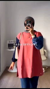 KAOS DARA VIRAL/ KAOS OVERSIZE BY DARA LENGAN KOMBINASI BISA COD.BAYAR