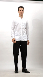 ZABEER Kemeja Koko Pria - Putih Doby