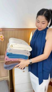 ผ้าเช็ดตัวMYCOZY ผ้าคอตตอน100 นุ่มฟู ซับน้ำดีมาก ขนไม่หลุดติดตัว ขนาด75*145CM มีให้เลือก6สี