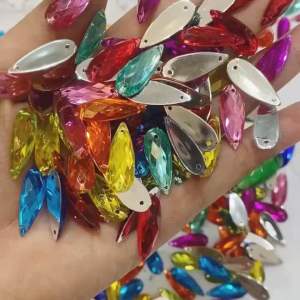 140 Viên Hạt Đá Giọt Dài 8x22mm Đính Kết Trang Phúc