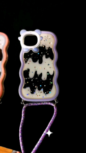 0012 VVV CASE sling case Glitter cloud iphone 6 7 8 SE 20 SE 22 6+ 7+ 8+ X XS XR XSMAX 11 11PRO 11PROMAX 12 12PRO 12 PROMAX 13 13PRO 13PROMAX 14PLUS 14pro 14 15PLUS casing cute gelombang pink ungu MELTY ICE CREAM