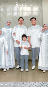 Seply Sarimbit Tenara Passion Blue Set Pakaian Keluarga
