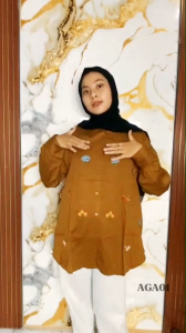 NAURA SANTA CERRY BLOUSE BORDIR keMEJA WANITA MODEL TERBARU RAYON TWILL cantik nyaman elegan