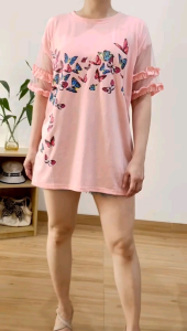 ●ECLAIRE● 003 Tshirt Kaos Tile Oversize Motif Kupu-kupu Butterfly Korea Kasual Casual Dailywear Mode Modis Import xmix