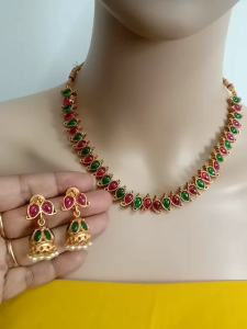 Necklace Set / Double Sided Revisable Necklace With Jhumka