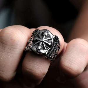 Cincin Elegan Desain Primary Compass (Adjustable)