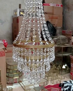 LAMPU KRISTAL GANTUNG COCOK UNTUK HIASAN DEKORASI MODEL TIHANG RANTAI 30X60 SATU DUS MUAT 4PCS